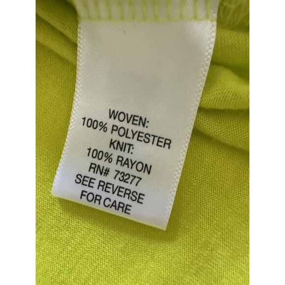 Apt. 9 Tie Front Shirt Top Lime Green Short Sleeve Women's Large Summer Flirty - Picture 2 of 6